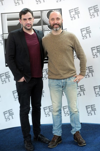 BEOGRAD 28.02.2018. Ekipa filma Agape na konferenciji za novinare povodom projekcije u okviru 46. fest-a. Goran Bogdan, glumac, Stanko Babic, producent, Pavle Cemerikic, glumac, Denis Muric, glumac, ...