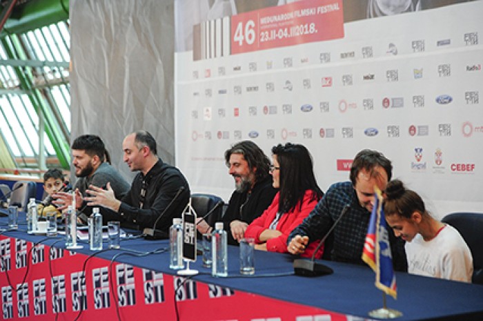 beograd 26.02.2018. FILM: BANDITI U POTRAZI ZA MAMOM, Kosta Ristić, reditelj, Mina Stojadinović, producent, Višnja Nikitin, izvršni producent. foto dusan milenkovic