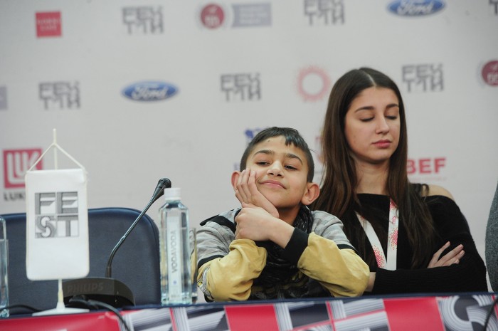 beograd 26.02.2018. FILM: BANDITI U POTRAZI ZA MAMOM, Kosta Ristić, reditelj, Mina Stojadinović, producent, Višnja Nikitin, izvršni producent. foto dusan milenkovic