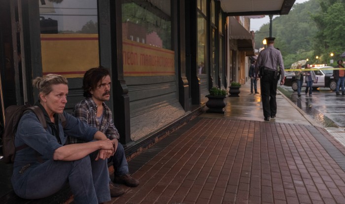 Frances McDormand and Peter Dinklage in the film THREE BILLBOARDS OUTSIDE EBBING, MISSOURI.
Photo by Merrick Morton. © 2017 Twentieth Century Fox Film Corporation All Rights Reserved